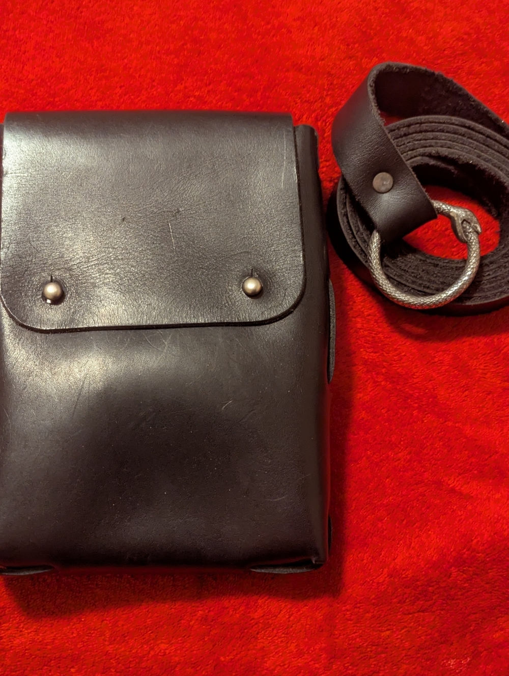 Renaissance Leather Ring belt And Belt Bag